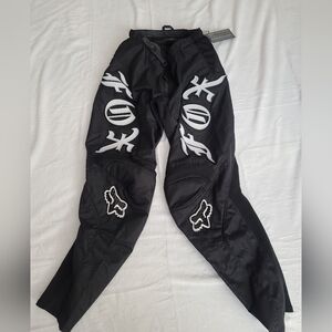 Fox Mens Black Pants with White Logos
